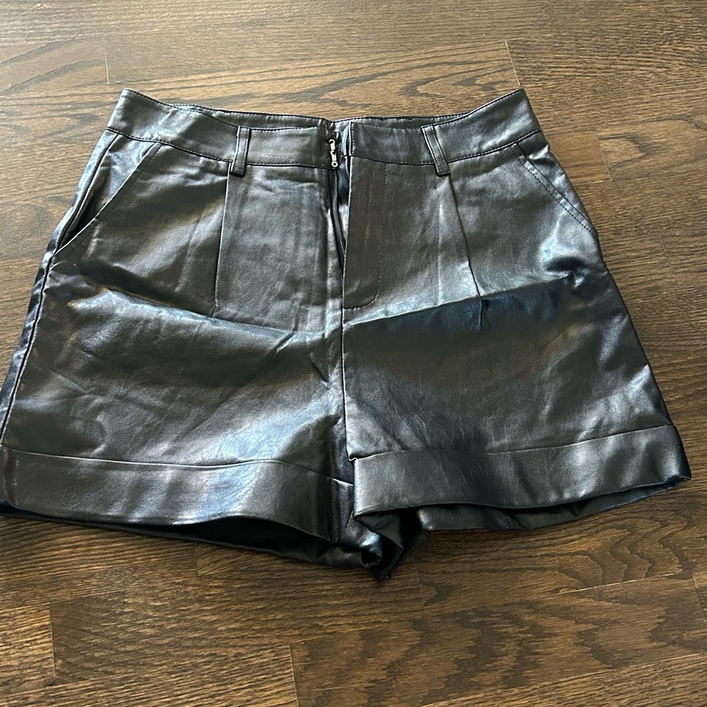 Leather shorts